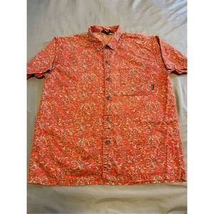 Patagonia Size Medium Shirt Vintage Hawaiian Button Up Red Orange Blue